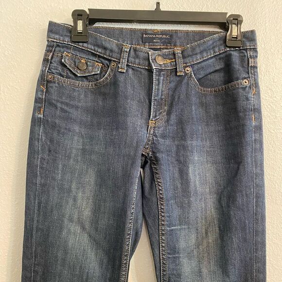 Banana Republic 2P Stretch Denim Jeans Cotton Straight Leg Preppy Minimal UB1-20 - Picture 2 of 10